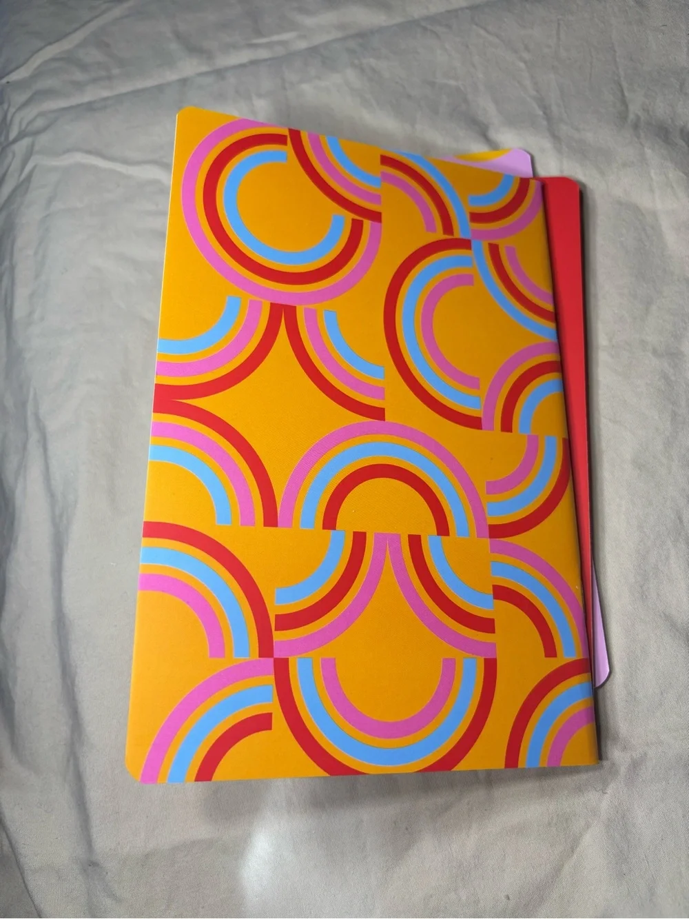 New 3 Pack Retro Arc Rainbow Notebook - Orange, Pink, Blue Journal Diary